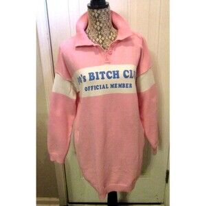 Fashion Nova Sweater Dress Pink 90s B@tch Club Join The Club Mini Dress XL